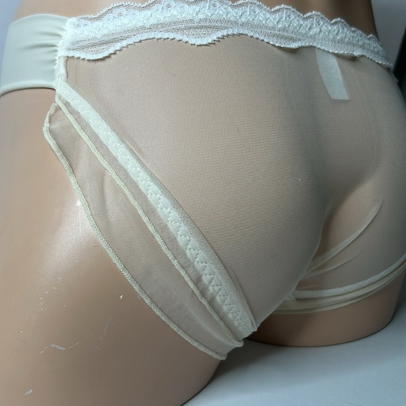 IZA Liquid Satin Cream Embroidered Floral Smooth Silky Stretch Feminine Panties - Picture 12 of 13